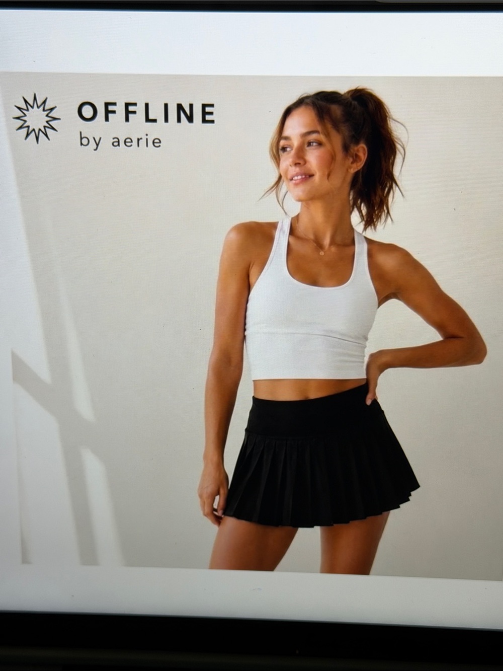 Offline By Aerie Black Pleated Skort SzL